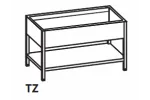 Stół ze zlewem 2-komorowym z półką, komory po lewej stronie, 1600x700x850mm, Rilling, AST0716C2LTZ