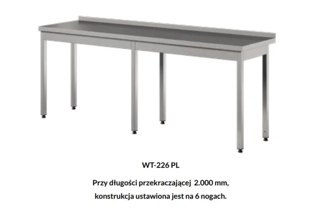 Stół roboczy do pracy bez półki ze stali nierdzewnej Edenox WT-PL