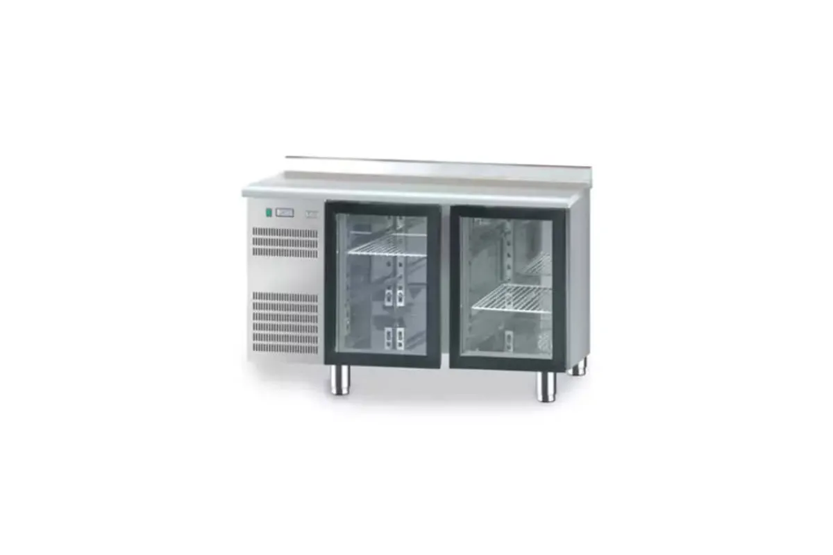Stół chłodniczy dwudrzwiowy gł. 600, drzwi przeszklone, Dora metal DM‐94005 BS/AS