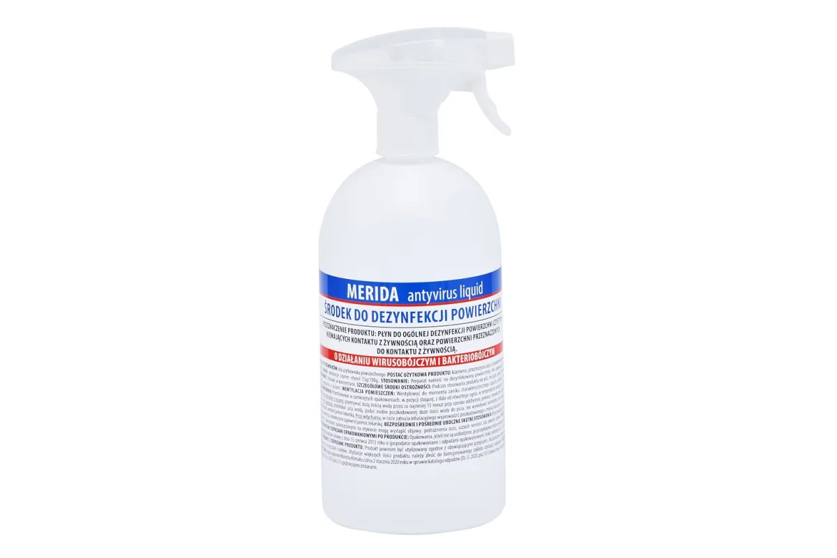 MERIDA ANTYVIRUS LIQUID środek do dezynfekcji powierzchni, butelka ze spryskiwaczem 1 l Merida NAD102