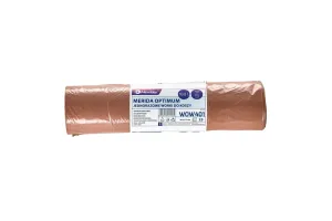 Jednorazowe worki na śmieci MERIDA OPTIMUM, 90 x 110 cm,
pojemność 160 l, rolka 25 szt., BRĄZOWE Merida WOW401