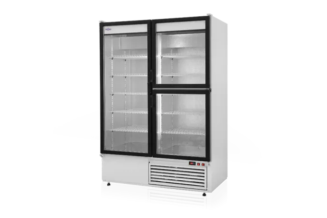 Szafa chłodnicza przeszklona lub dzielona, przeszklone drzwi, podwójna, typ 4 klasa klimatyczna, model SCH-S1200/3D4KL