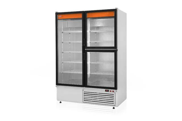 Szafa chłodnicza przeszklona lub dzielona, przeszklone drzwi, podwójna, typ 4 klasa klimatyczna, model SCH-S1200/3D4KL