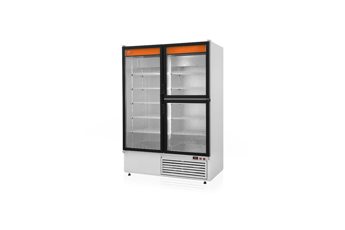 Szafa chłodnicza przeszklona lub dzielona, przeszklone drzwi, podwójna, typ 4 klasa klimatyczna, model SCH-S1400/3D4KL