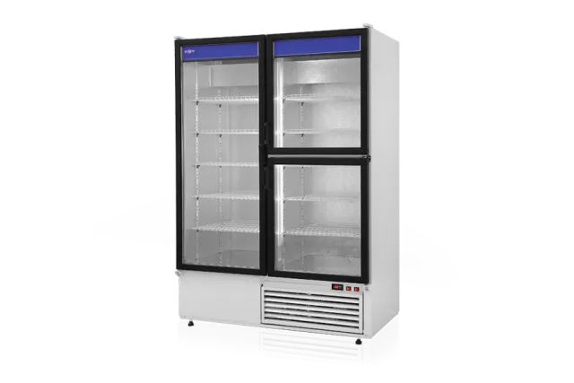 Szafa chłodnicza przeszklona lub dzielona, przeszklone drzwi, podwójna, typ 4 klasa klimatyczna, model SCH-S1600/3D4KL