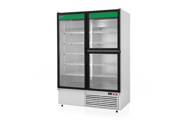 Szafa chłodnicza przeszklona lub dzielona, przeszklone drzwi, podwójna, typ 4 klasa klimatyczna, model SCH-S1600/3D4KL