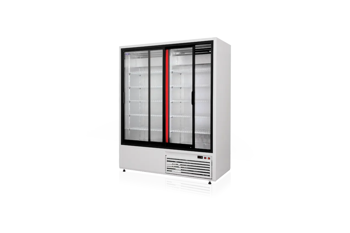 Szafa chłodnicza przeszklona, drzwi przesuwne, typ 4 klasa klimatyczna, model SCH-SR1200/AD4KL
