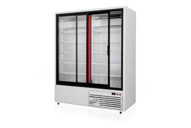 Szafa chłodnicza przeszklona, drzwi przesuwne, typ 4 klasa klimatyczna, model SCH-SR1200/AD4KL