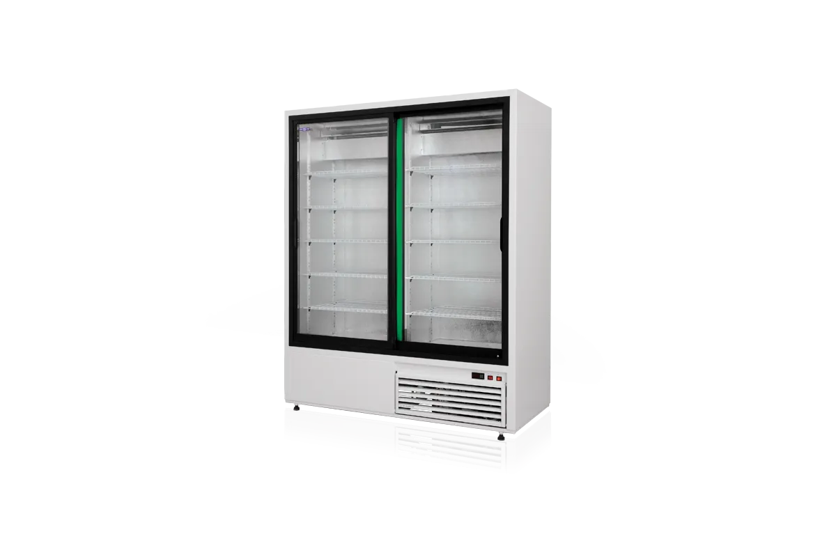 Szafa chłodnicza przeszklona, drzwi przesuwne, typ 4 klasa klimatyczna, model SCH-SR1200/AD4KL