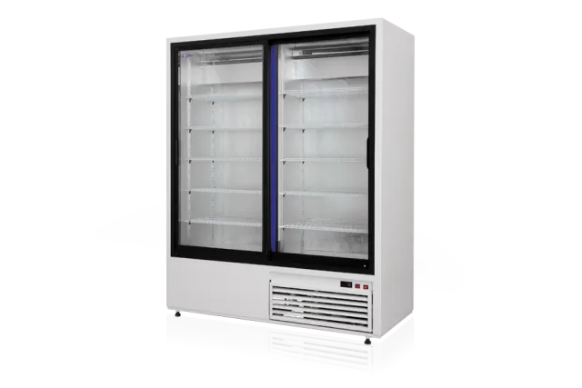 Szafa chłodnicza przeszklona, drzwi przesuwne, typ 4 klasa klimatyczna, model SCH-SR1400/AD4KL