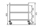 Wózek 3 półkowy ze stali nierdzewnej 900x600x975 mm  EDENOX CE-853