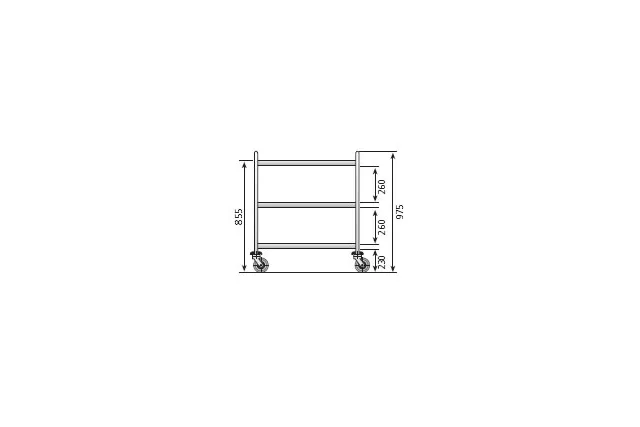 Wózek 3 półkowy ze stali nierdzewnej 1100x700x975 mm  EDENOX CER-1063