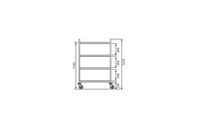 Wózek 4 półkowy ze stali nierdzewnej 1100x700x1270 mm  EDENOX CER-1064