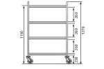 Wózek 4 półkowy ze stali nierdzewnej 1100x700x1270 mm  EDENOX CER-1064