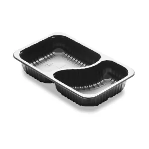 Pojemnik taca do zgrzewania 260x158x43,7 mm 690/440 ml,2 komory op. 384szt. DUNI Baseline 178359