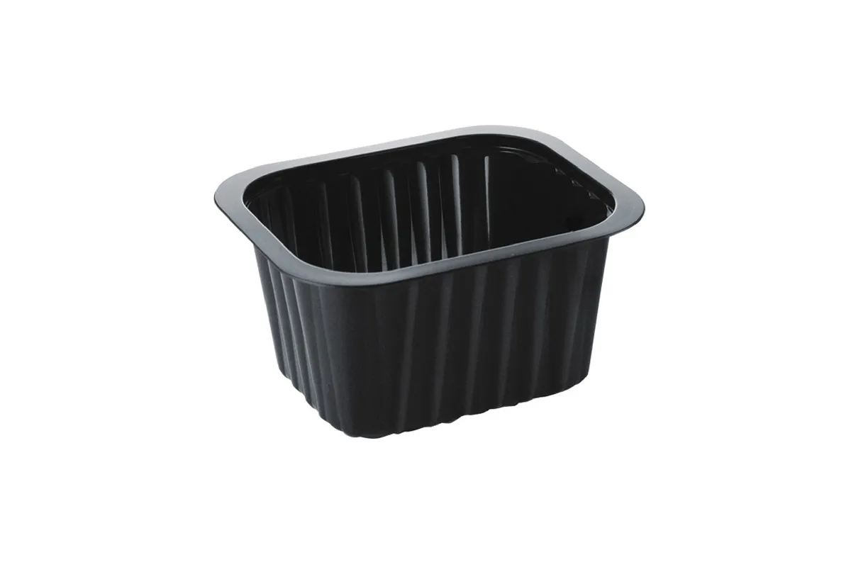 Pojemnik taca do zup przystawek do zgrzewania PP 138x114x70 mm 630 ml, czarny, 1 komora (karton. 276 szt) DUNI Baseline 758602