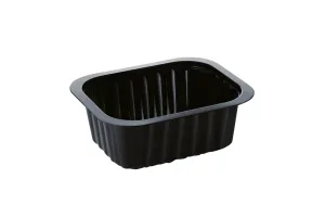 Pojemnik taca do zup przystawek do zgrzewania PP 138x114x53 mm 470 ml, czarny, 1 komora (karton. 300 szt) DUNI Baseline 758002