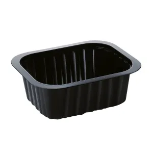 Pojemnik taca do zup przystawek do zgrzewania PP 138x114x53 mm 470 ml, czarny, 1 komora (karton. 300 szt) DUNI Baseline 758002