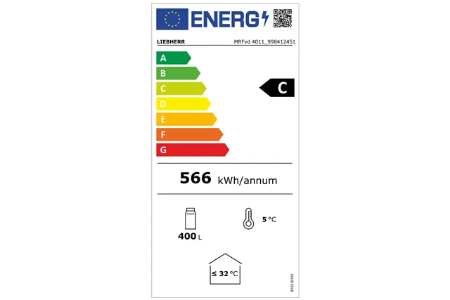 Chłodziarka z chłodzeniem obiegowym 400L 1884x597x654mm LED drzwi przeszklone Liebherr MRFvd4011