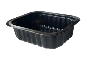 Pojemnik taca do surówek przystawek do zgrzewania PP 138x114x35mm 350ml, czarny, 1 komora (karton. 300 szt) DUNI Baseline 758512