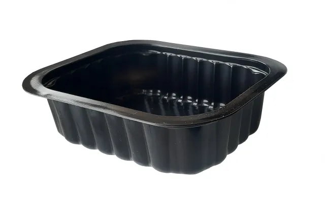 Pojemnik taca do surówek przystawek do zgrzewania PP 138x114x35mm 350ml, czarny, 1 komora (karton. 300 szt) DUNI Baseline 758512
