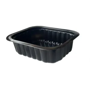Pojemnik taca do surówek przystawek do zgrzewania PP 138x114x35mm 350ml, czarny, 1 komora (karton. 300 szt) DUNI Baseline 758512