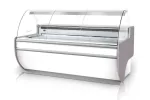 Lada chłodnicza, szyba gięta, blat nierdzewny, podświetlany spód, osłona stopek, boki PS-HIPS, RAPA L-D3/79/107