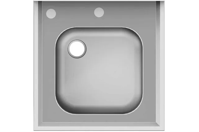 Stół ze zlewem i otworem pod rozdrabniacz, bez półki 700x700x850 mm skręcany Stalgast 980637070