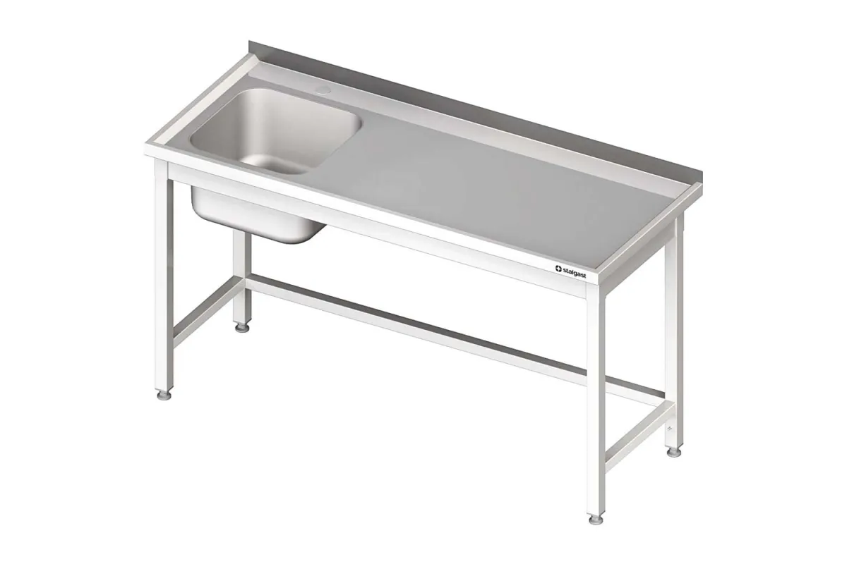 Stół ze zlewem 1-kom.(L),bez półki 1500x600x850 mm Stalgast 980676150