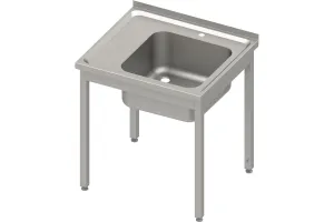 Stół ze zlewem 1-kom.(P),bez półki 800x700x850 mm skręcany, blat tłoczony Stalgast 983817080