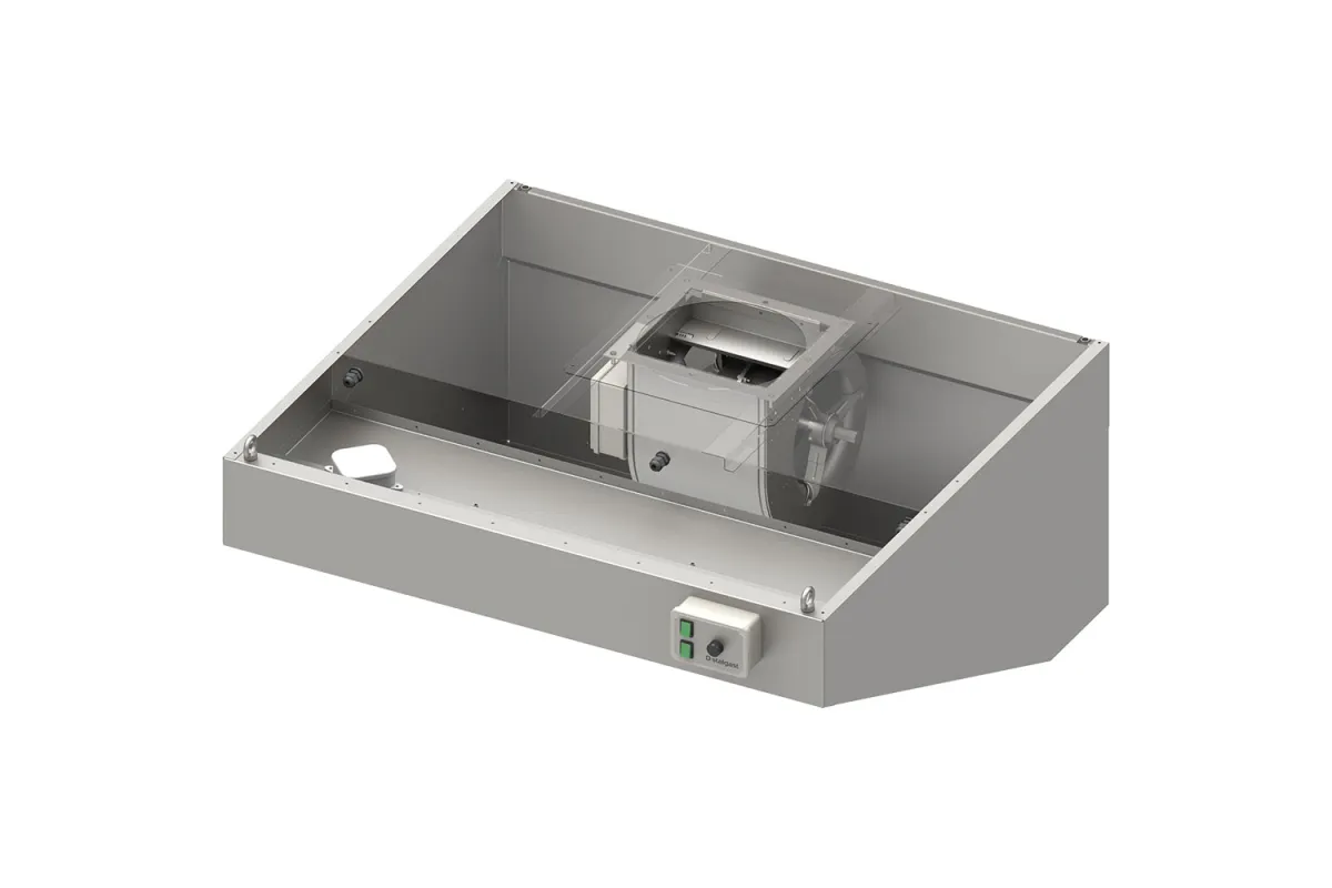 Okap przyścienny skośny ECONOMIC z łap. B,went. E2 i ośw. 1400x900x450 mm (1 segment) Stalgast 984110914
