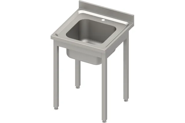 Stół ze zlewem 1-kom.(L),bez półki 800x700x850 mm skręcany, blat tłoczony 100x15x10 Stalgast 984437080