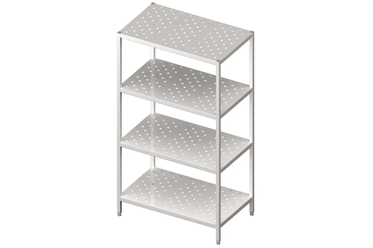 Regał magazynowy,półki perforowane 900x500x1800 spawany Stalgast 981865090S