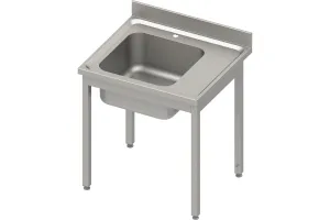 Stół ze zlewem 1-kom.(L),bez półki 800x600x850 mm spawany, blat tłoczony 100x15x10 Stalgast 984436080S