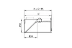 Okap przyścienny skrzyniowy ze stali nierdzewnej 4500x1400x450 mm Stalgast model 206