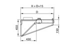 Okap przyścienny skośny ze stali nierdzewnej 2900x800x450 mm Stalgast model 208