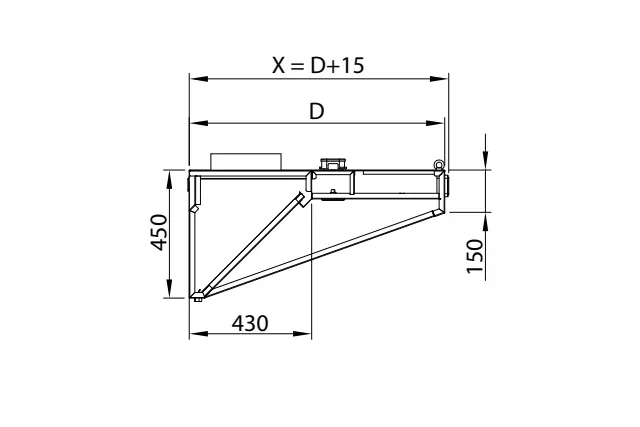 Okap przyścienny skośny ze stali nierdzewnej 2900x600x450 mm Stalgast model 208