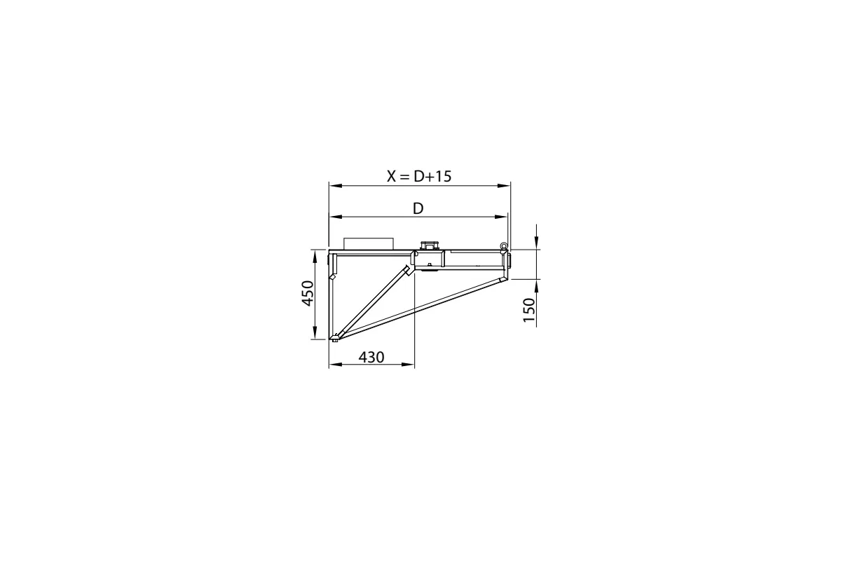 Okap przyścienny skośny ze stali nierdzewnej 5000x800x450 mm Stalgast model 208