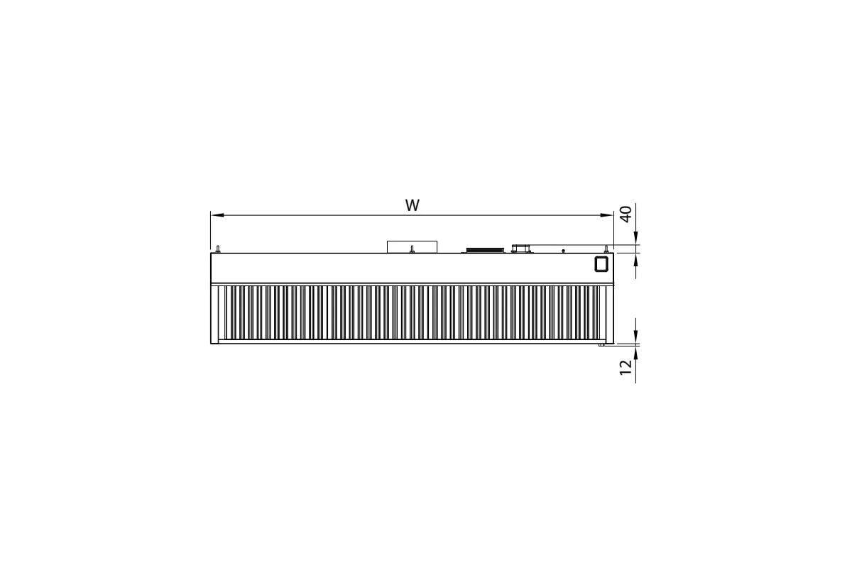 Okap przyścienny skośny ze stali nierdzewnej 4700x1100x450 mm Stalgast model 208