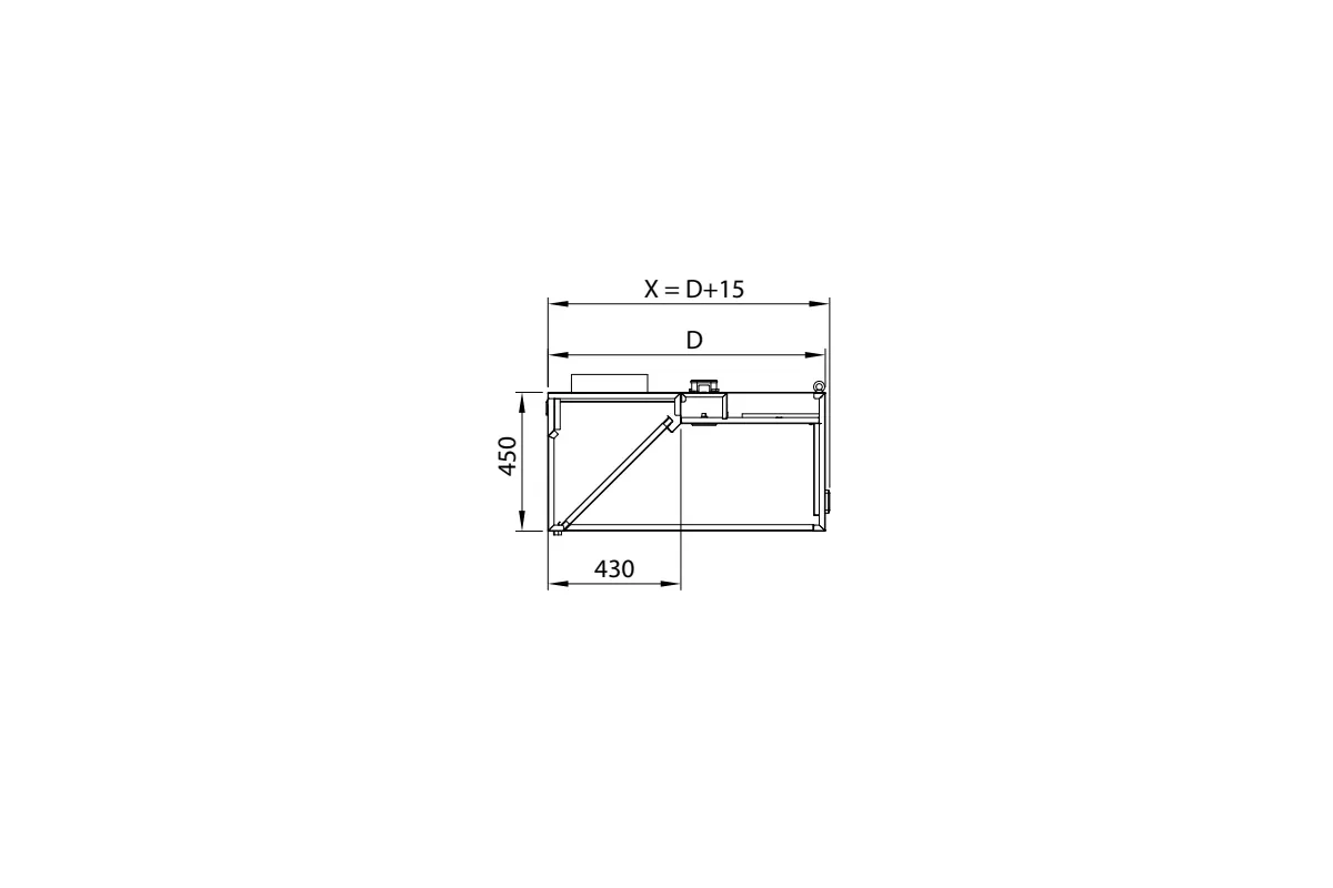 Okap przyścienny skrzyniowy ze stali nierdzewnej 2900x700x450 mm Stalgast model 206