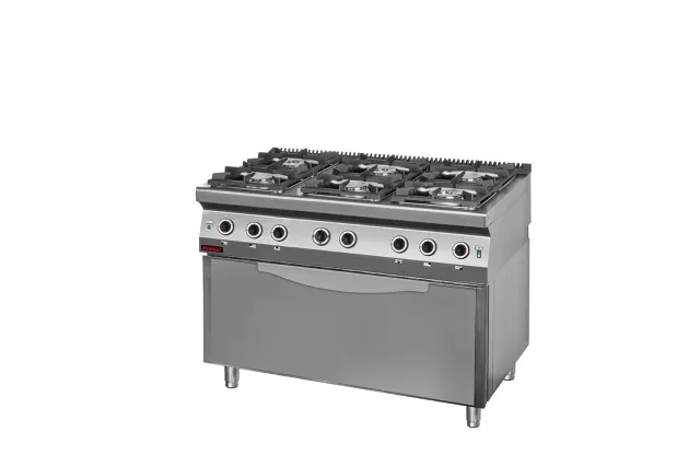Kuchnia gazowa z piekarnikiem elektrycznym moduł  3xGN 1/1 1200x700x900 Kromet 700.KG-6/PE-3