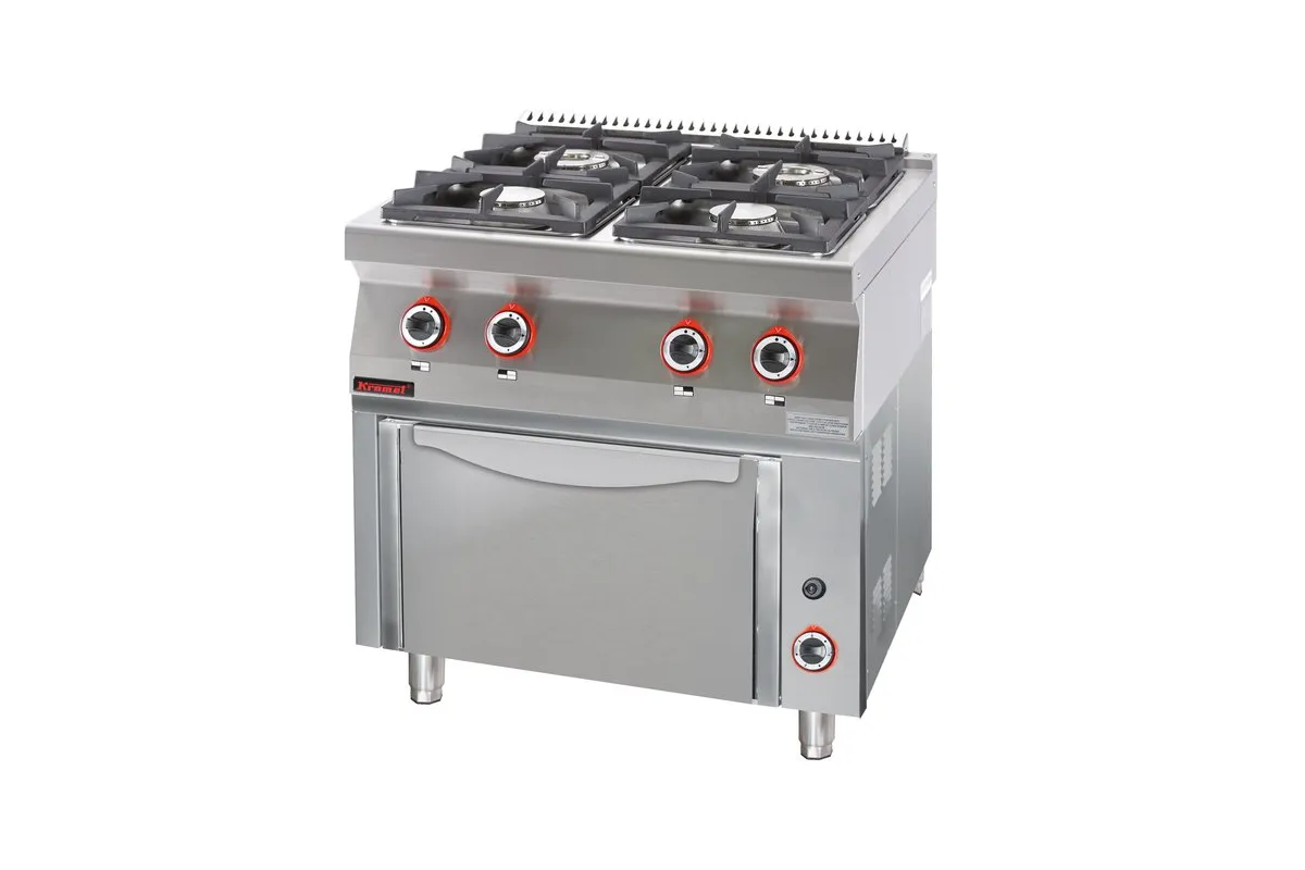 Kuchnia gazowa z piekarnikiem z termoobiegiem 800x700x900 Kromet 700.KG-4/PE-1T