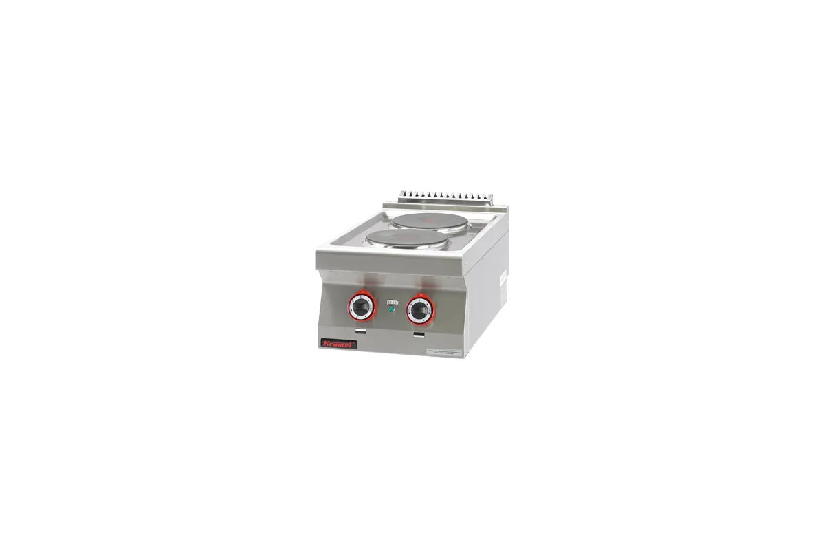 Kuchnia elektryczna 2 płyty okrągłe 2x2,6kW 400x700x280 Kromet 700.KE-2