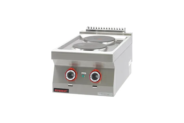 Kuchnia elektryczna 2 płyty okrągłe 2x2,6kW 400x700x280 Kromet 700.KE-2