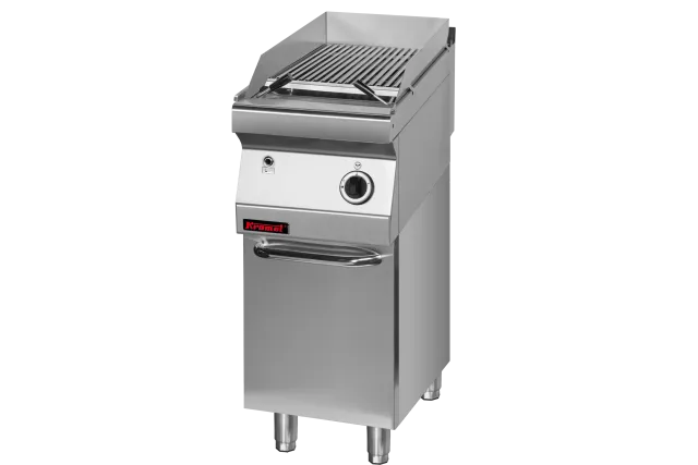 Lawa grill 400 mm 7kW na podstawie szafkowej zamkniętej 400x700x900 Kromet 700.OGL-400.S.D