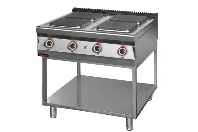 Kuchnia elektryczna 4 płytowa 900 mm 4x4,0 kW na podstawie szkieletowej 900x900x900 Kromet 900.KE-4.T