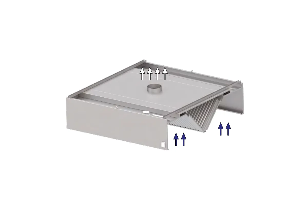 Okap centralny skrzyniowy ze stali nierdzewnej 1400x1600x450 mm Stalgast model 209
