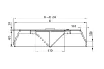 Okap centralny trapezowy ze stali nierdzewnej 4700x1800x450 mm Stalgast model 210