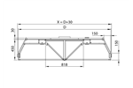Okap centralny trapezowy ze stali nierdzewnej 4400x2200x450 mm Stalgast model 210