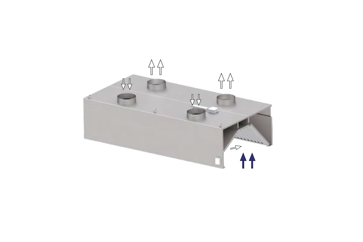 Okap przyścienny indukcyjny ze stali nierdzewnej 5000x1400x450 mm Stalgast model 212